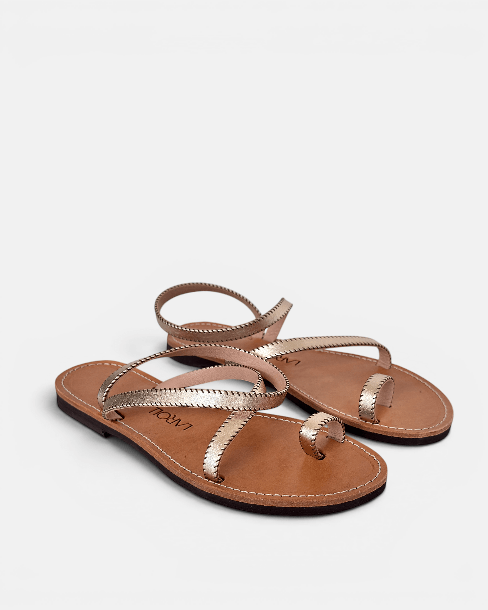 Aura Gold Metallic Toe Ring Sandals