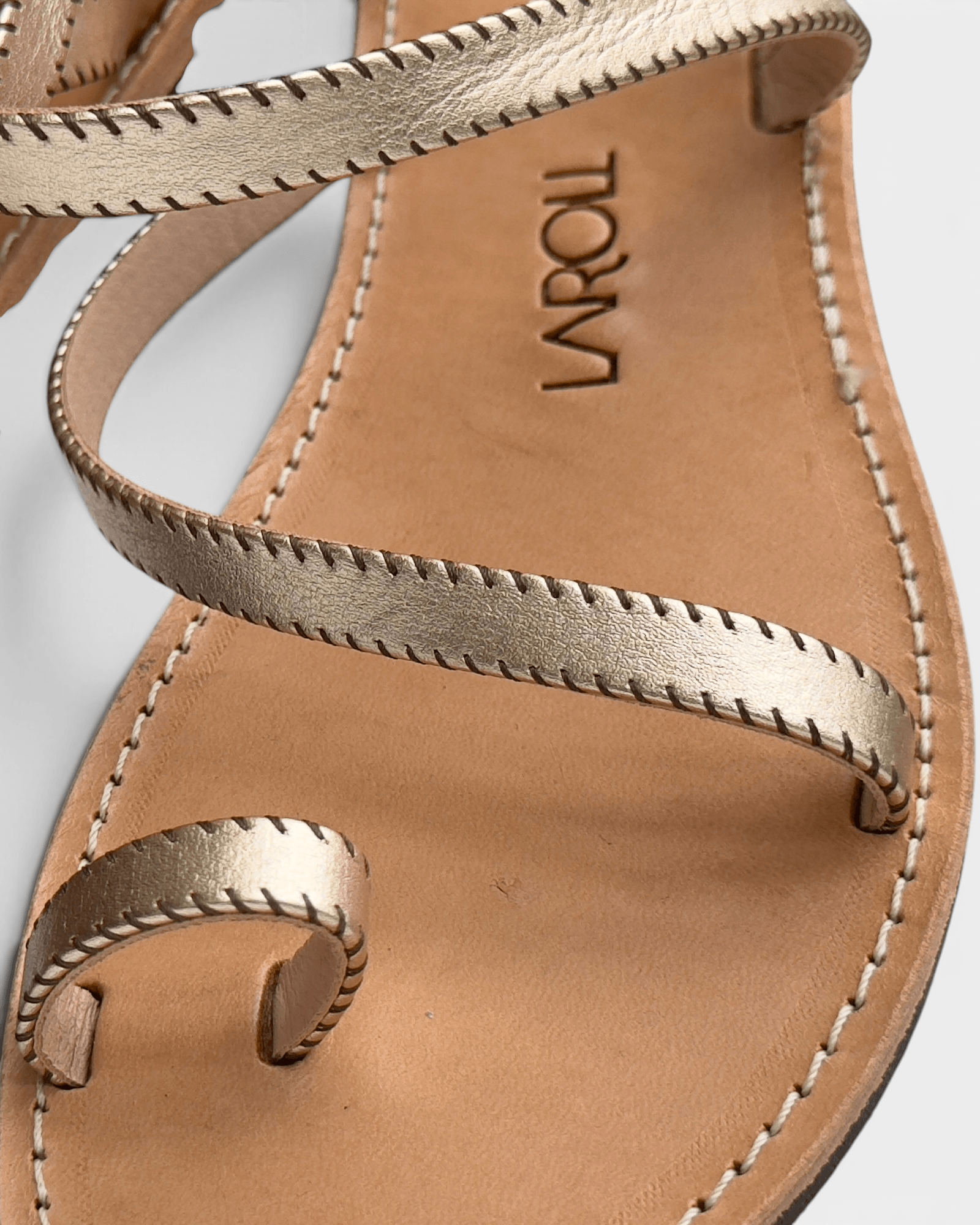 Aura Gold Metallic Toe Ring Sandals