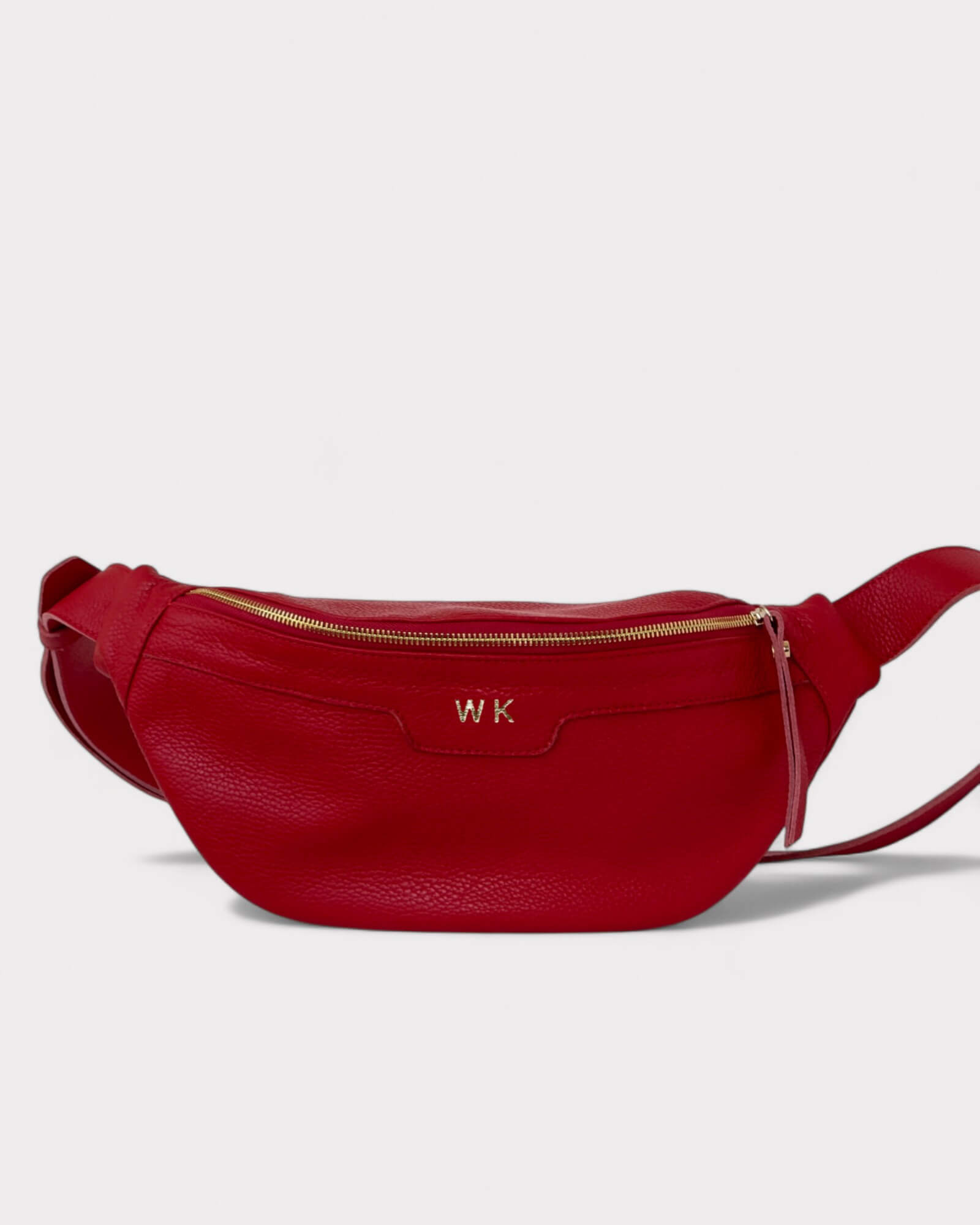 Medium Red Leather Sling Bag - Slouchy Crossbody Fanny Pack
