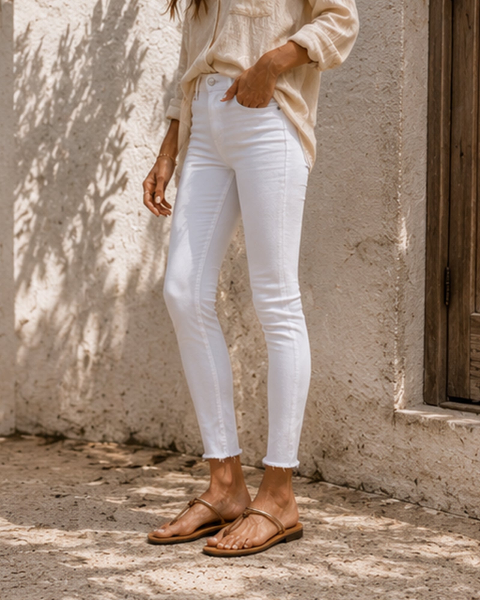 Selene Gold Metallic Thong Sandals