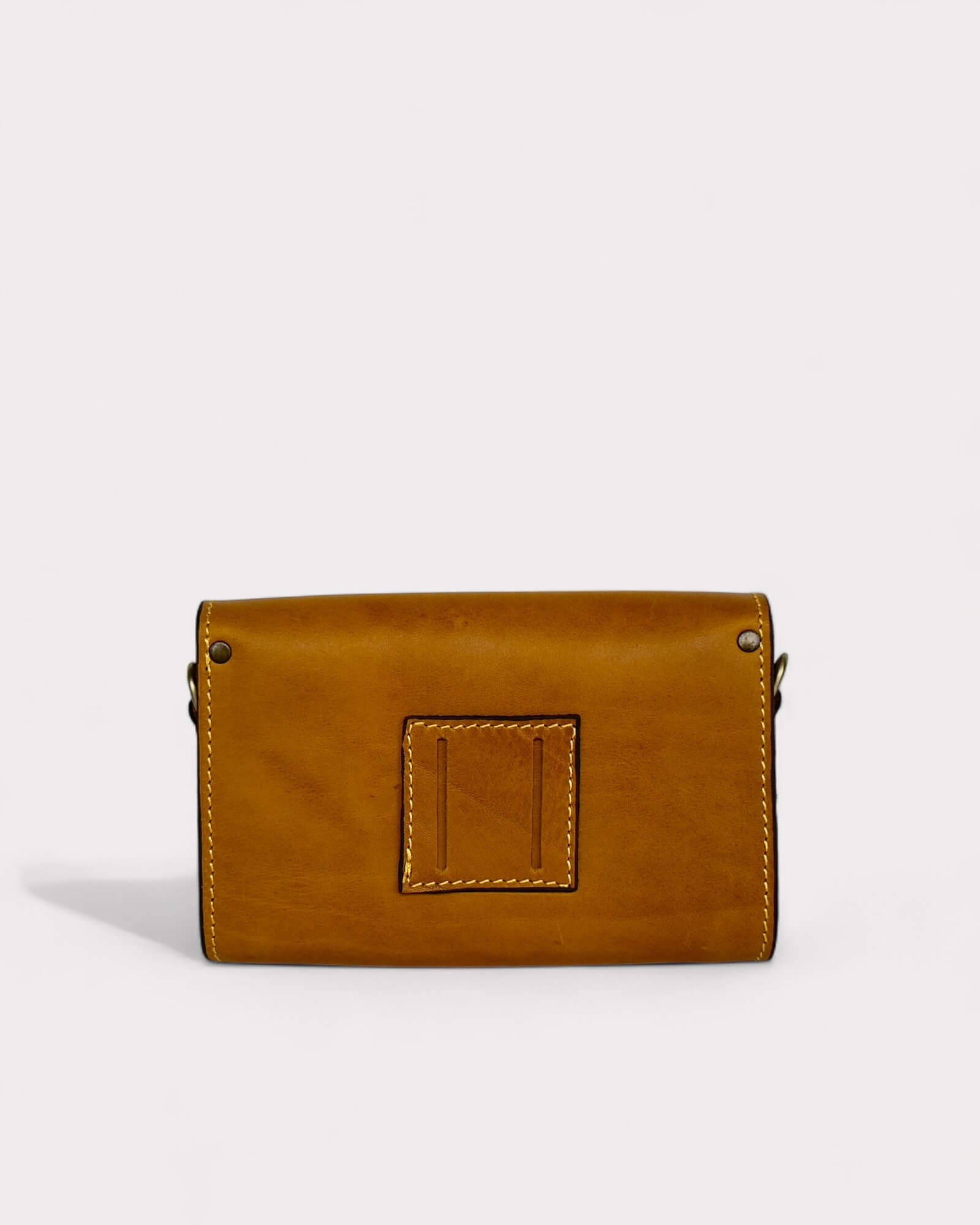 Mini Leather Tan Crossbody Clutch – Handmade Artisan Phone Purse