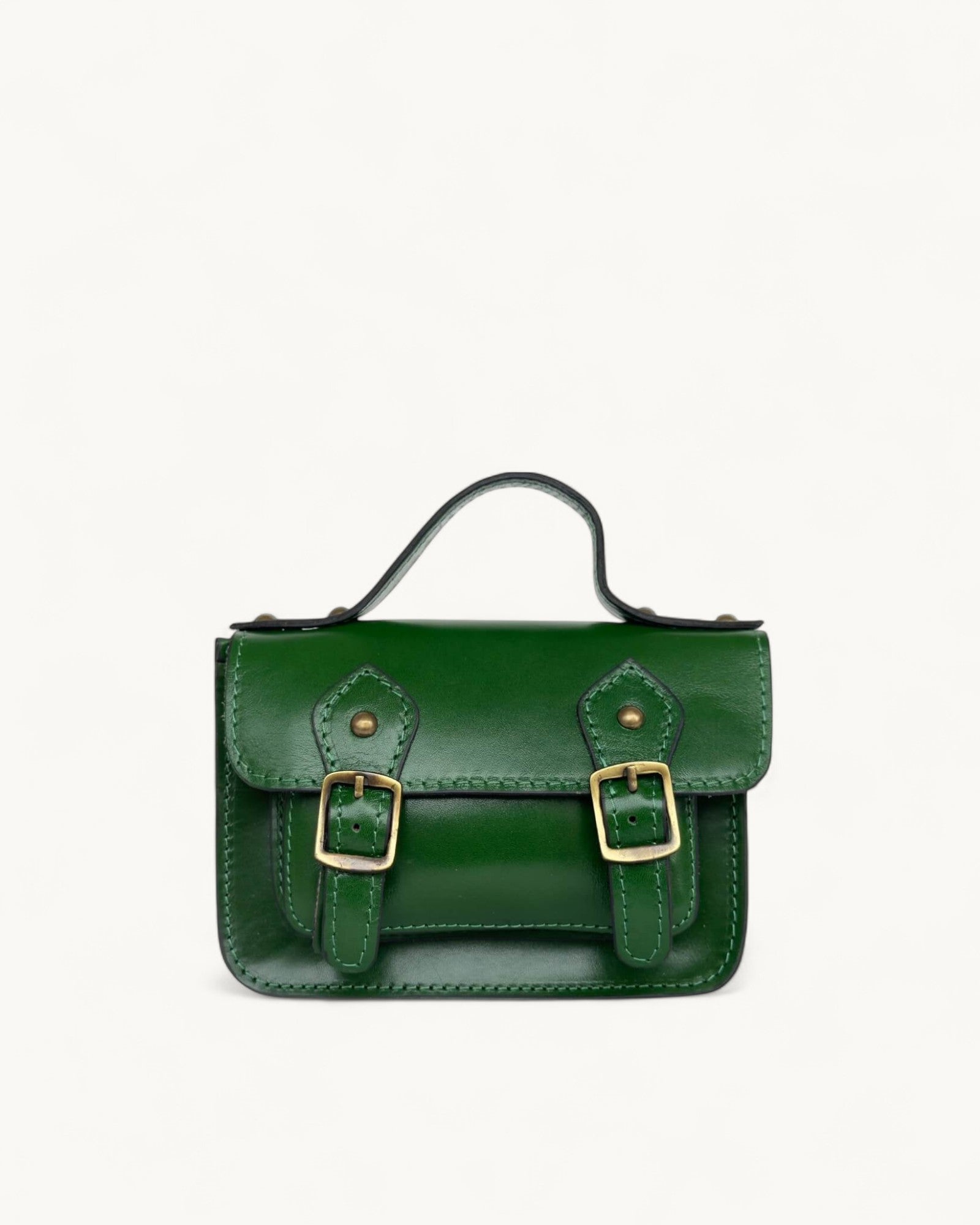 Mini sacoche en cuir vert – Sac bandoulière fait main