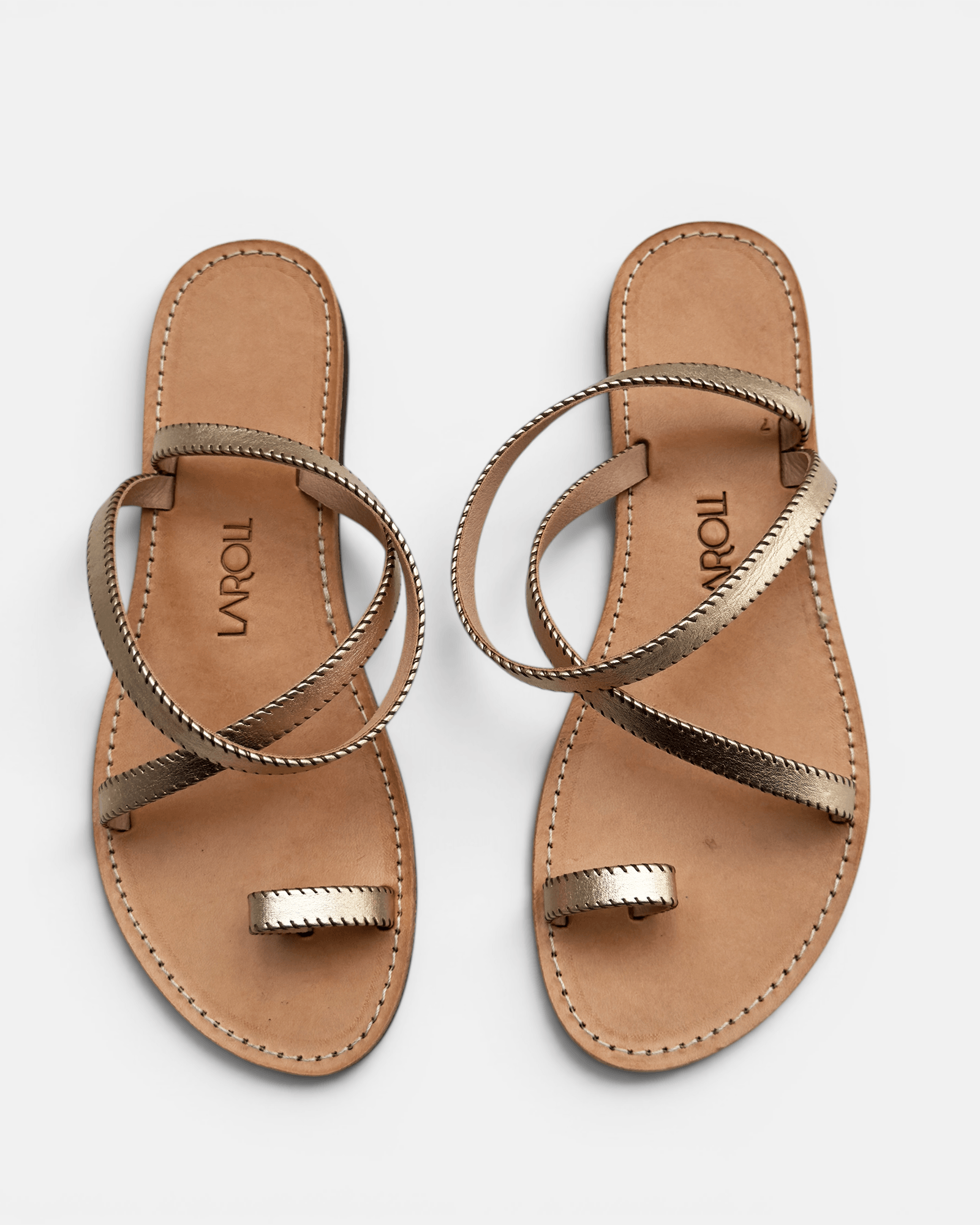 Aura Gold Metallic Toe Ring Sandals