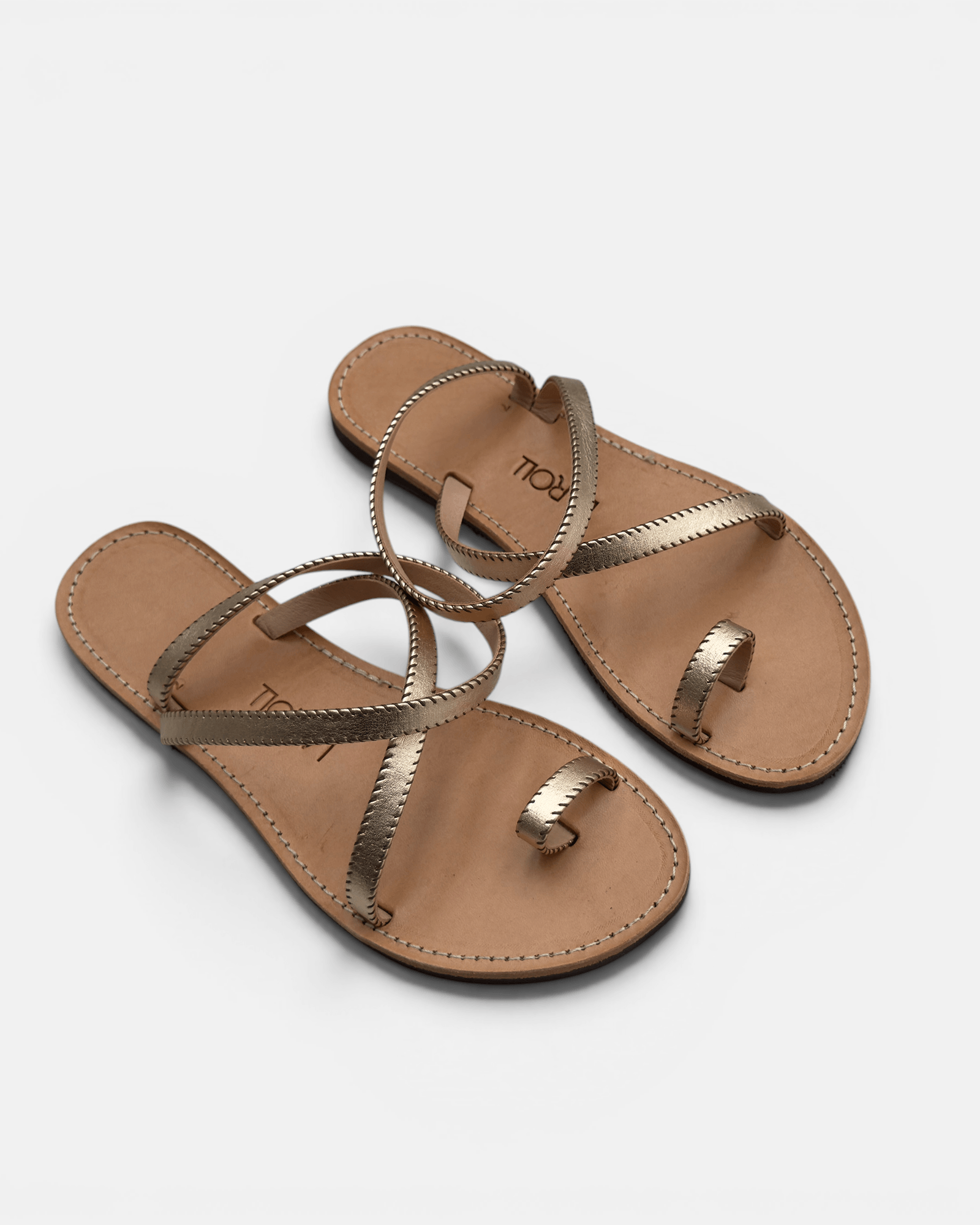 Aura Gold Metallic Toe Ring Sandals