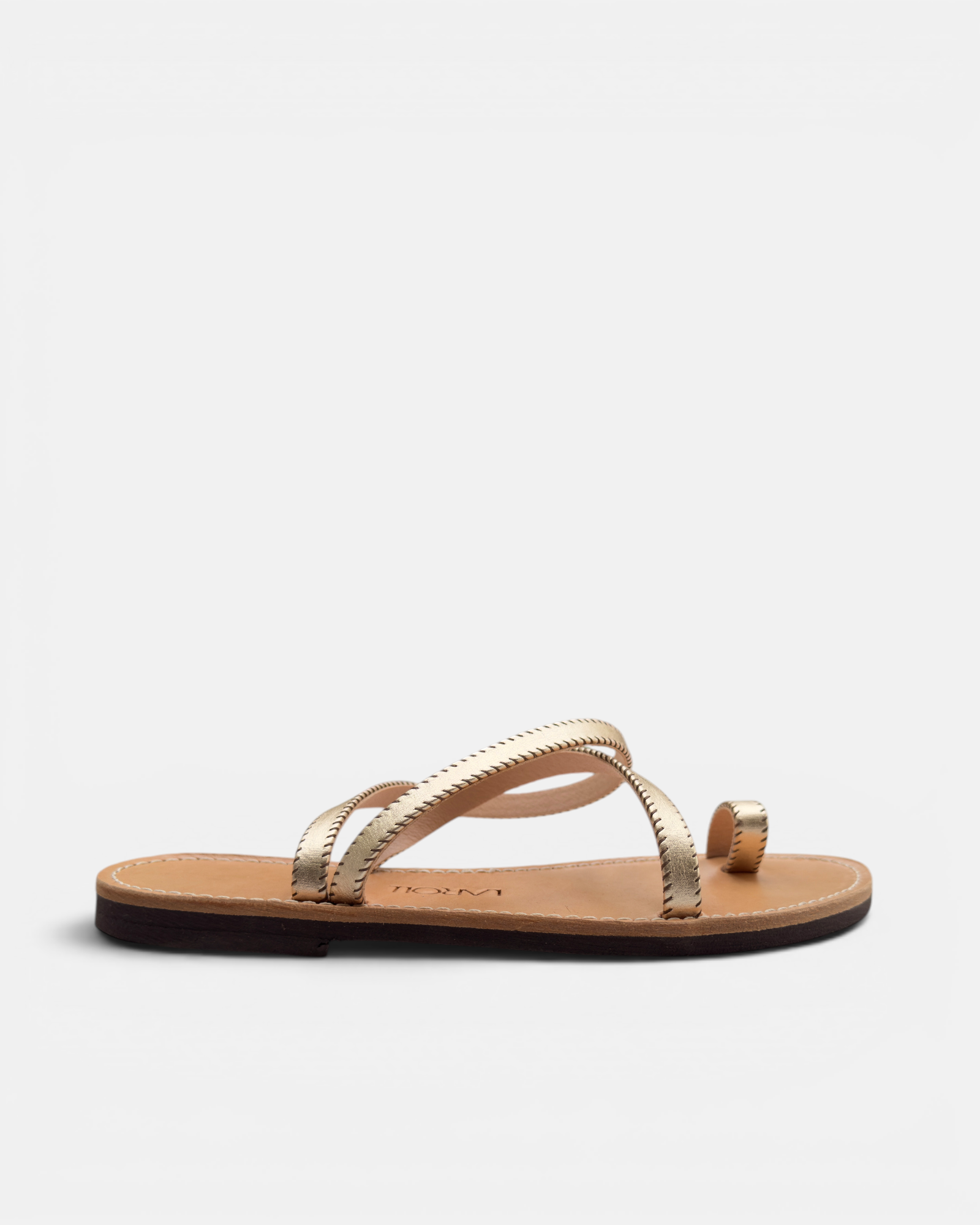 Aura Gold Metallic Toe Ring Sandals