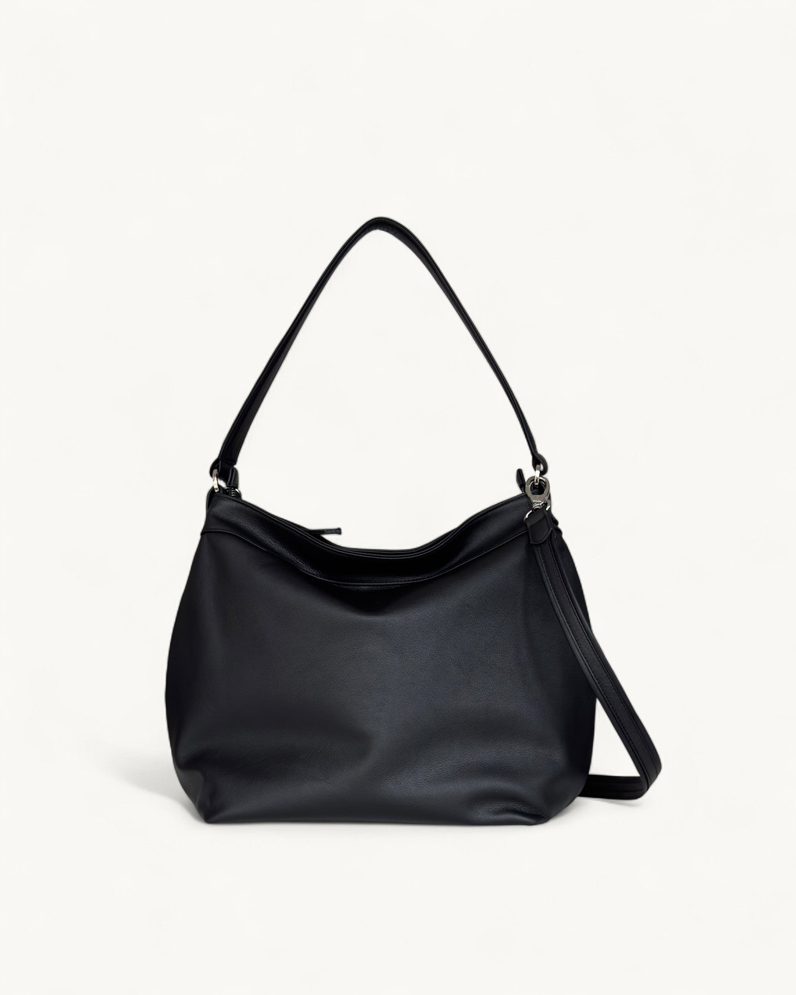 large Black handbag on a white background