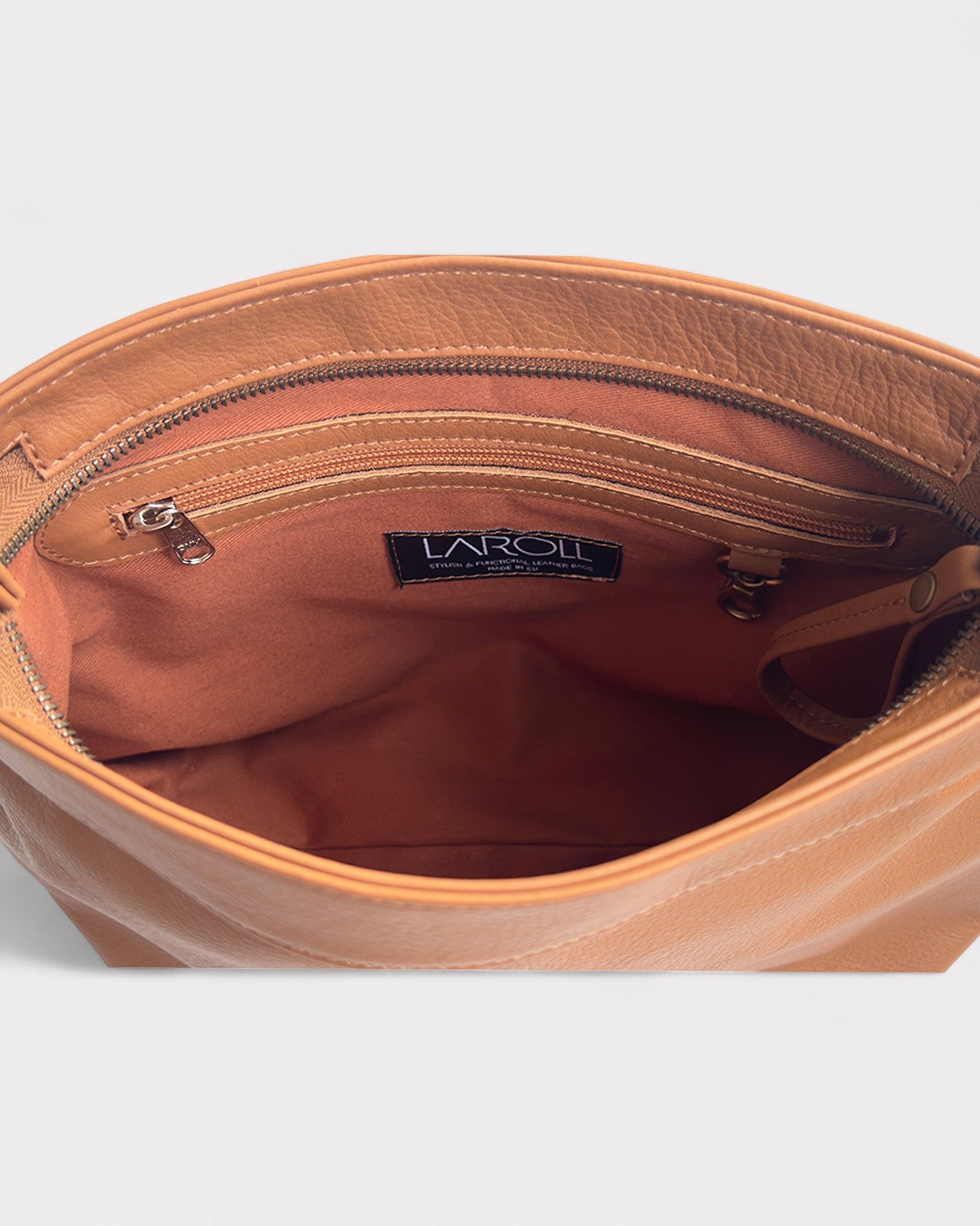lining of small tan hobo bag