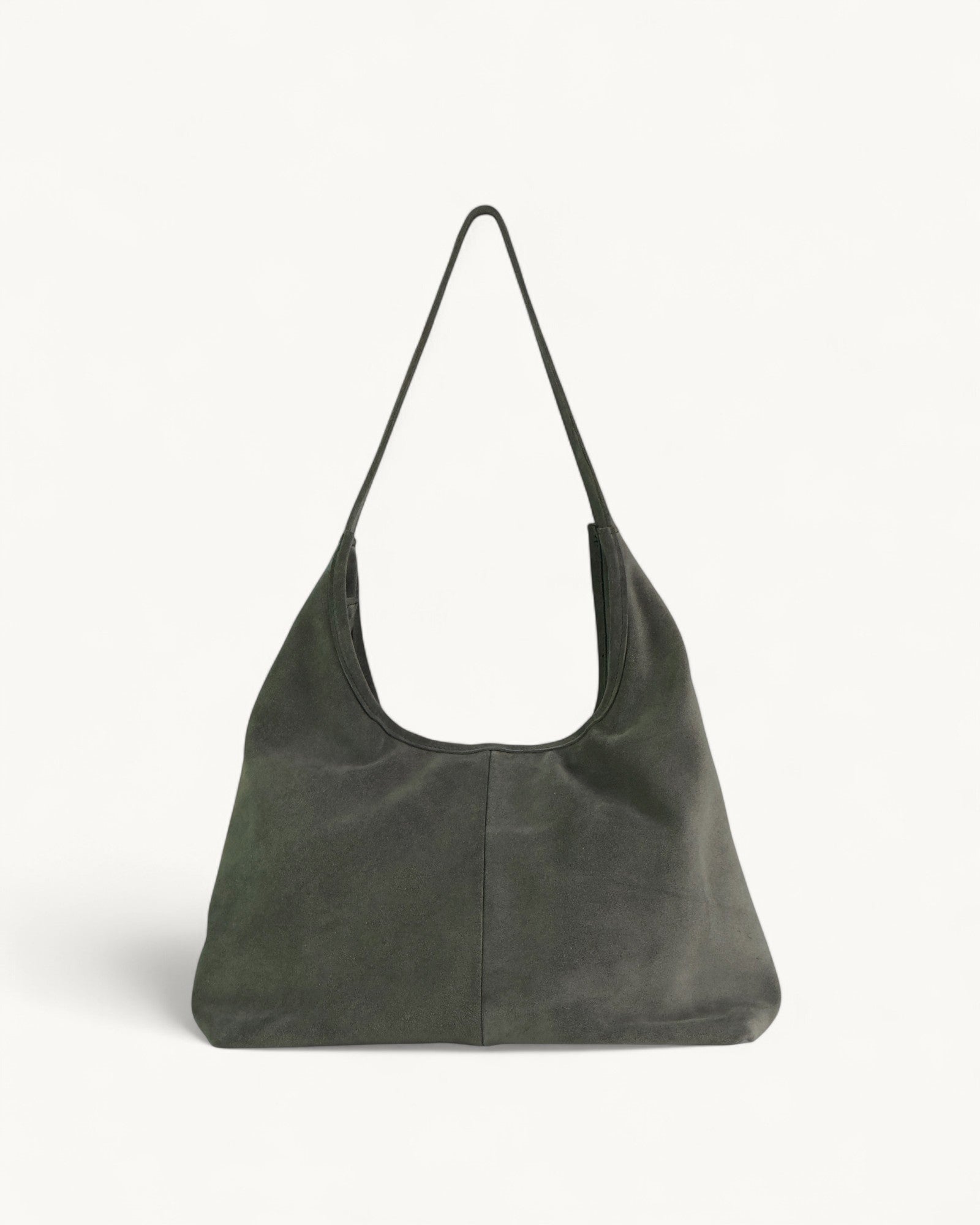 Green shoulder bag on a white background