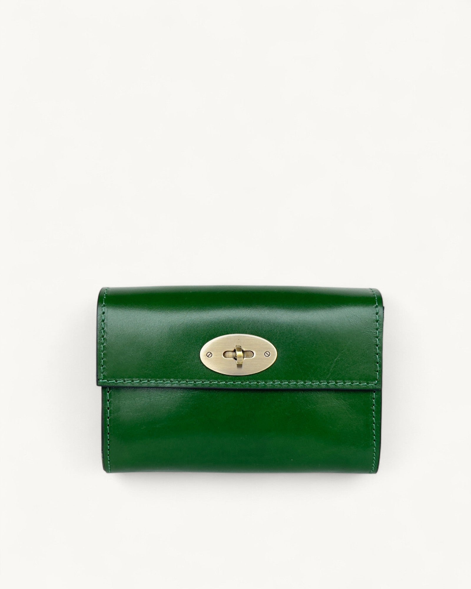 Mini pochette bandoulière en cuir vert – Porte-téléphone artisanal fait main