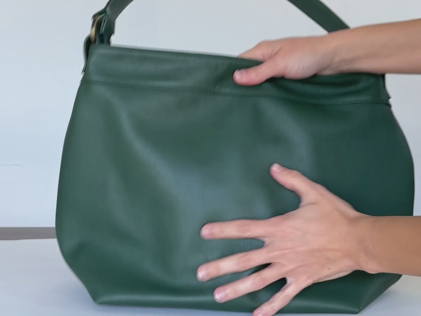 video of green leather helen hobo bag