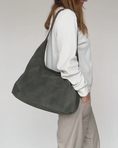 video of khaki suede athina bag