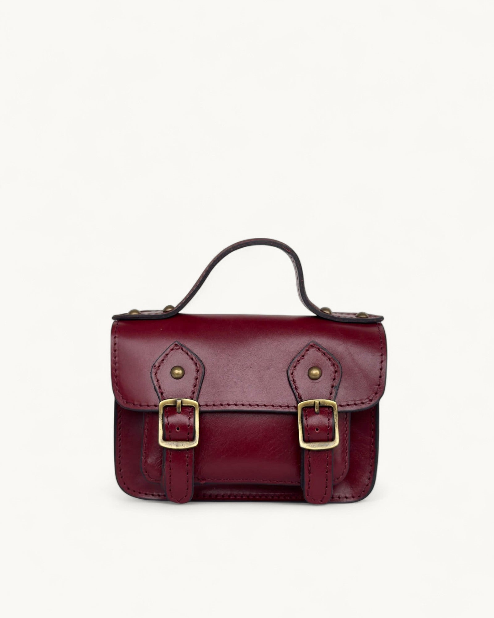 Mini sacoche en cuir rouge – Sac bandoulière fait main