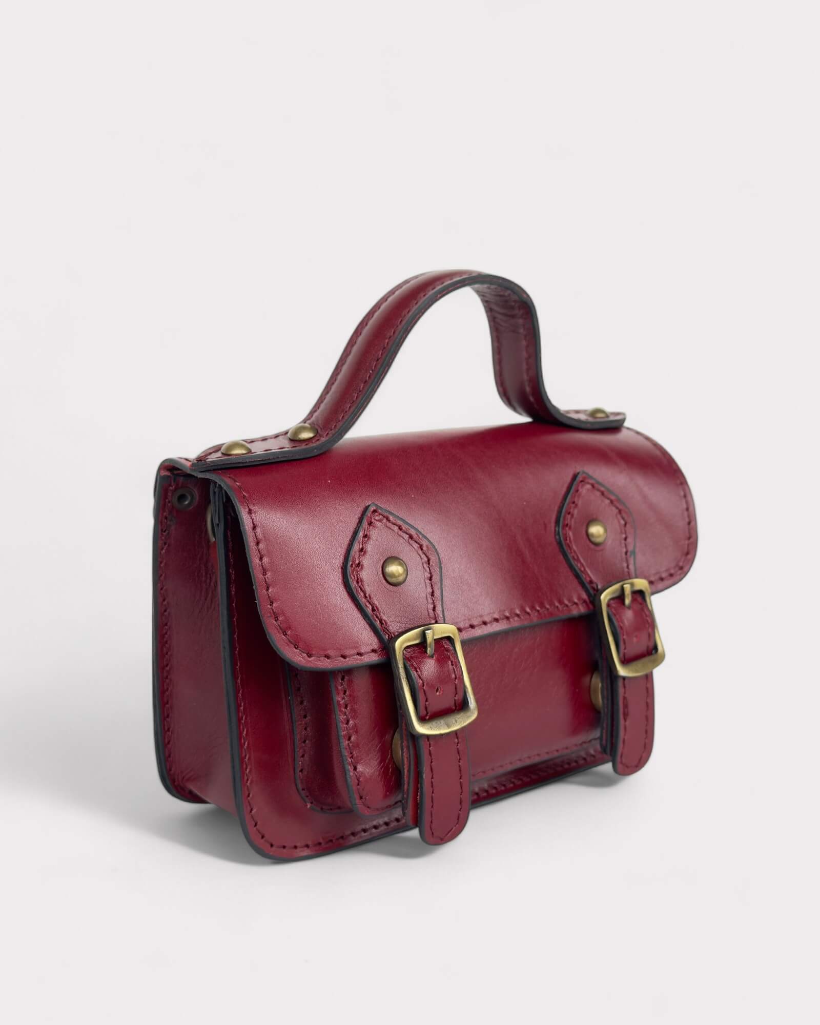Mini sacoche en cuir rouge – Sac bandoulière fait main